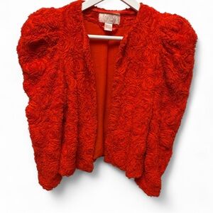 Gorgeous Garnet Red Textured Open-Front Women's Jacket- H&M